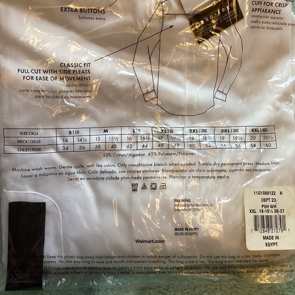 NEW Men’s George Premium Sateen Long Sleeve  Dress Shirt Wrinkle Resistant - Picture 4 of 7